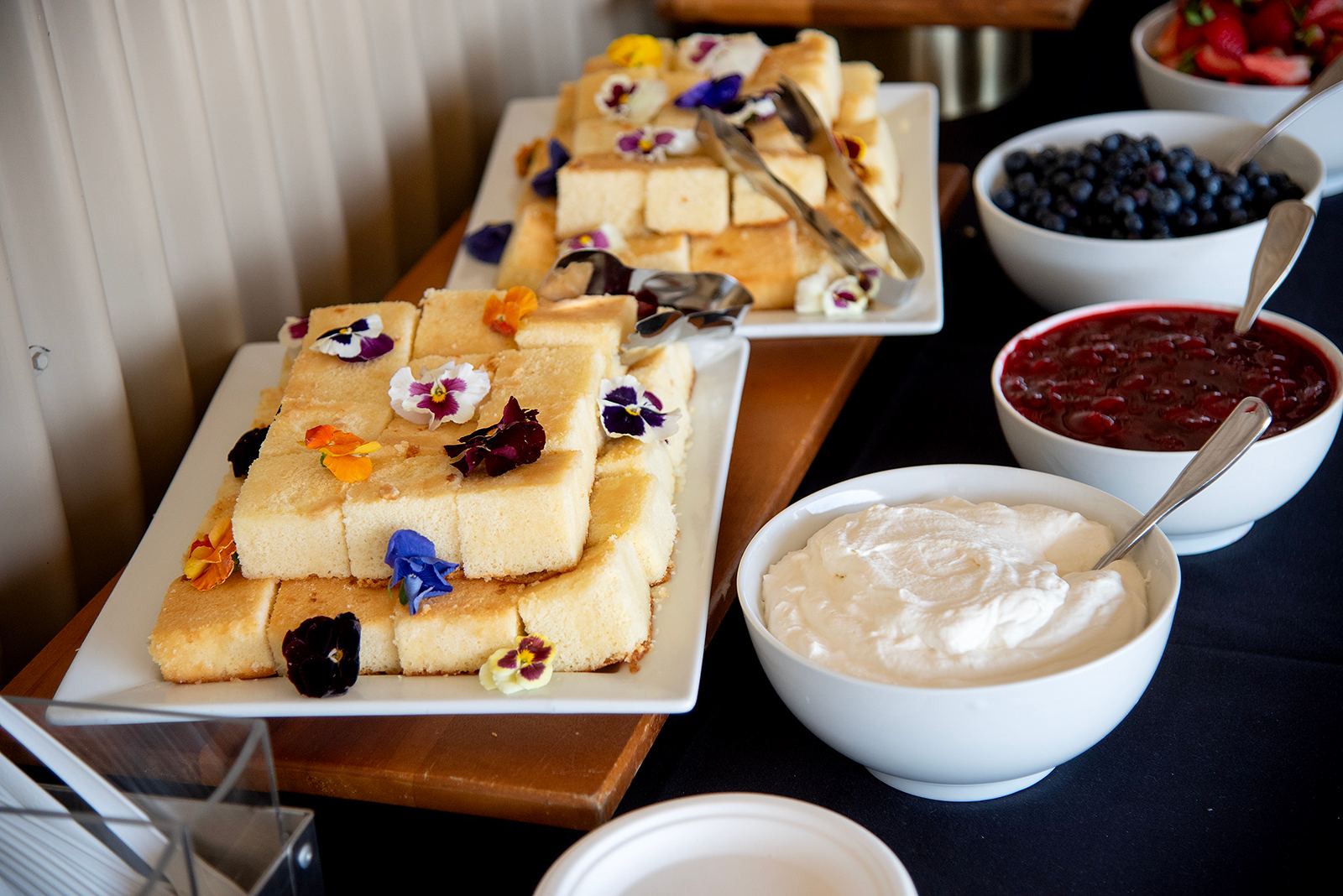 Shortcake and fresh Cal Poly-made whipped cream and student-grown fruit toppings were available to guests at the Cal Poly Strawberry Center Field Day reception.